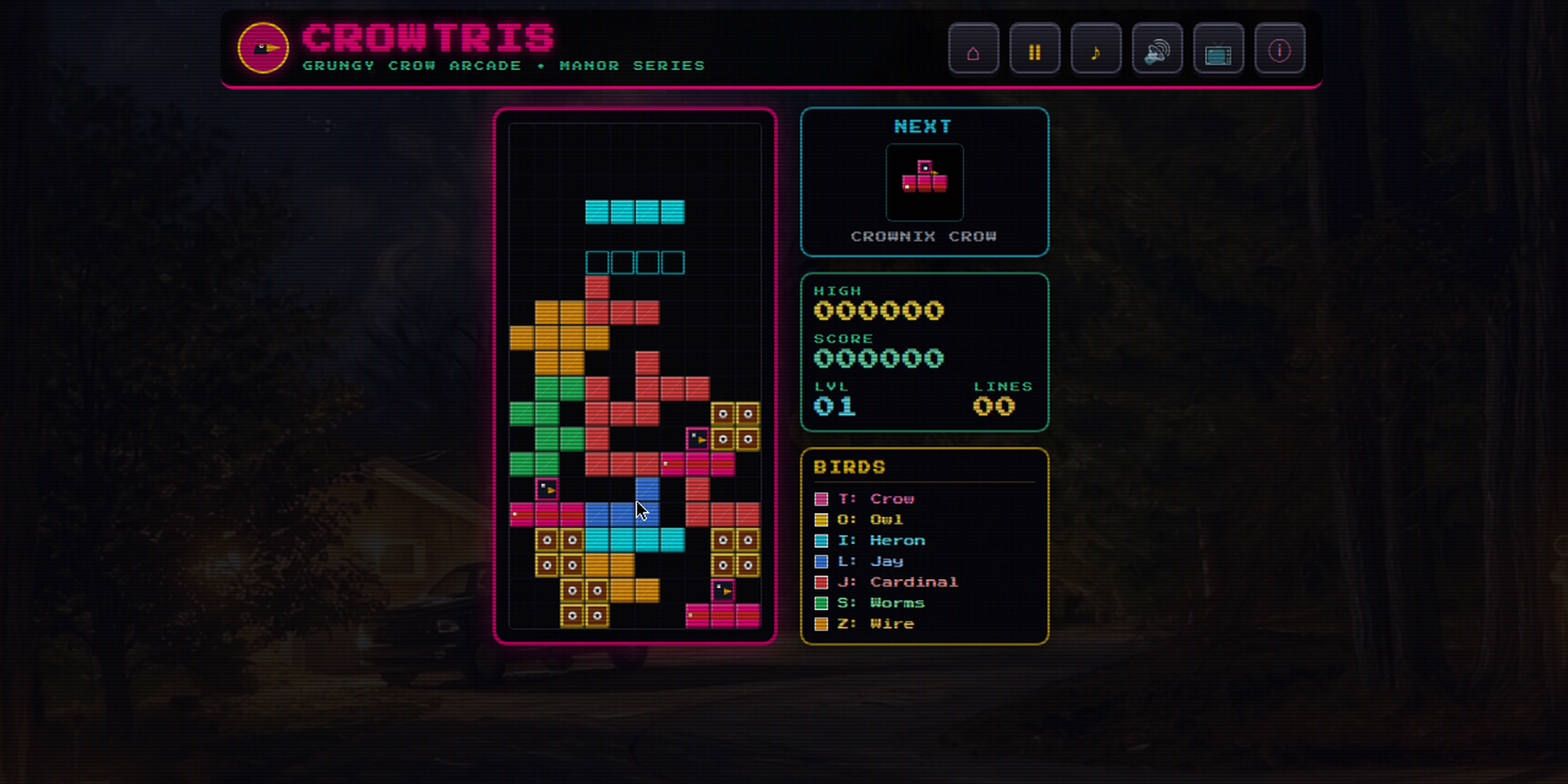 Crowtris gameplay