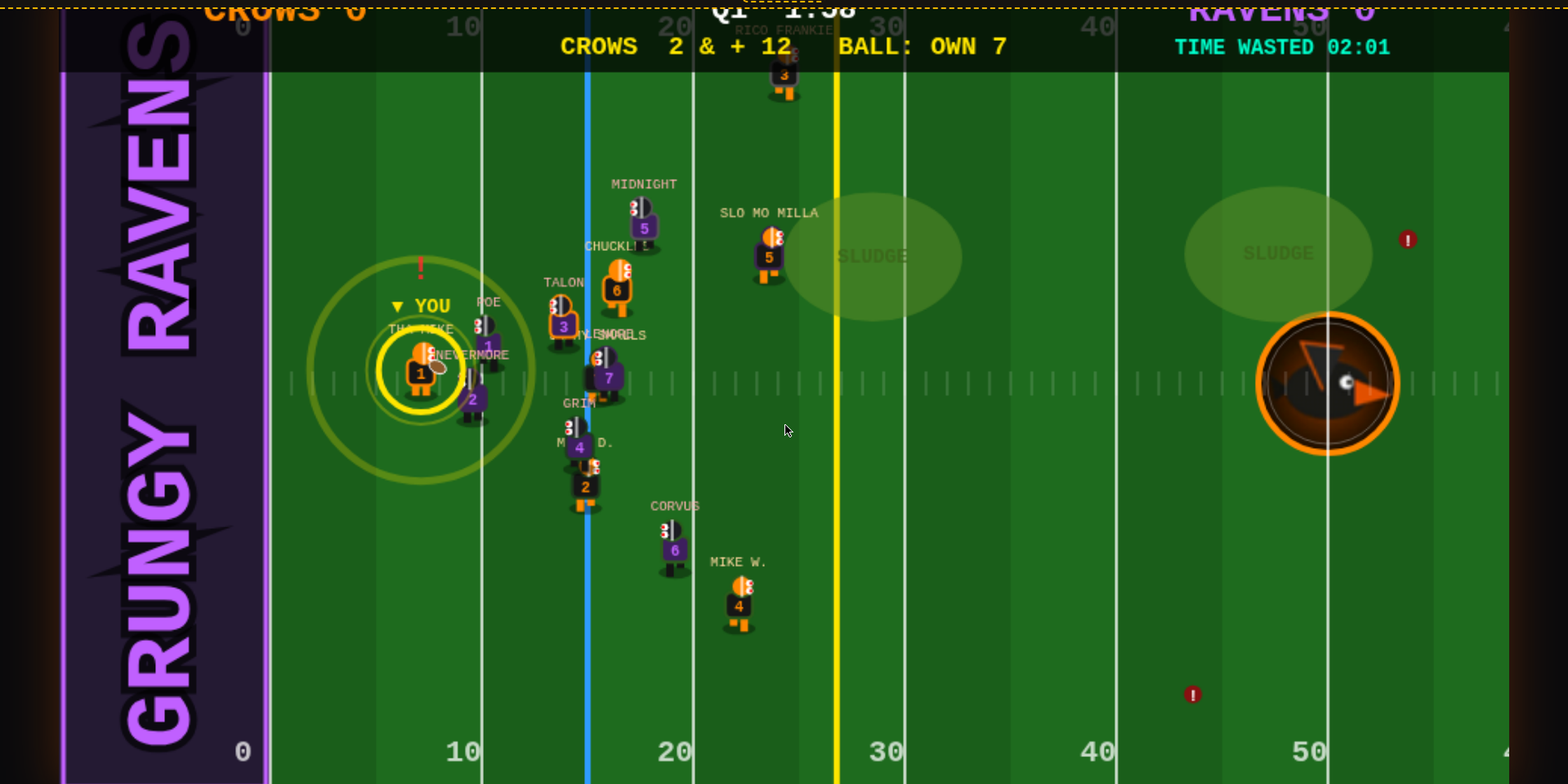 Grunge Bowl mutant football action